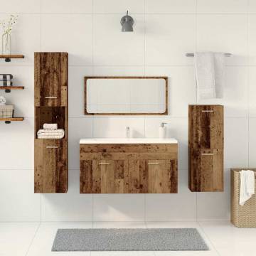 Stylish 4 Piece Old Wood Bathroom Furniture Set | HipoMarket