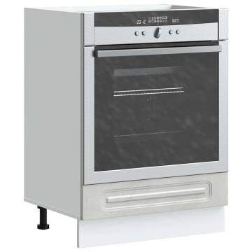 Oven Cabinet Kalmar - Concrete Grey Engineered Wood | Hipo Market