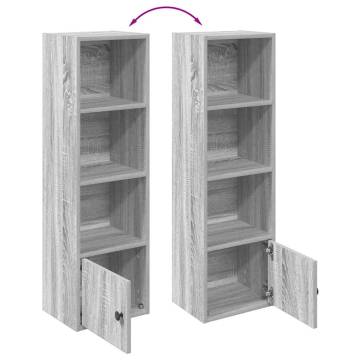 Stylish Grey Sonoma Bookcase - 31x24x102 cm Engineered Wood