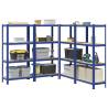  4-Layer Storage Shelves 4 pcs Blue Steel&Engineered Wood Colour blue Size 80 x 40 x 156 cm Quantity in Package 4 Amount 1 