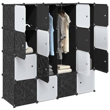 Storage Cube Organiser with 16 Cubes and Hanging Rods - HipoMarket