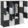  Storage Cube Organiser with 16 Cubes and Hanging Rods PP Colour black and white Number of 16 