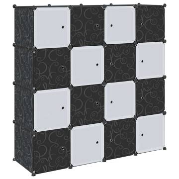 Storage Cube Organiser with 16 Cubes and Hanging Rods - HipoMarket