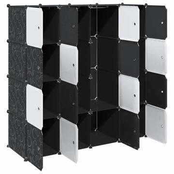 Storage Cube Organiser with 16 Cubes and Hanging Rods - HipoMarket