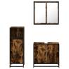 3 Piece Bathroom Furniture Set - Smoked Oak | HipoMarket