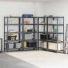 5-Layer Storage Shelves - 4 pcs Anthracite Steel & Wood