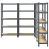 5-Layer Storage Shelves - 4 pcs Anthracite Steel & Wood