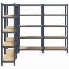 5-Layer Storage Shelves - 4 pcs Anthracite Steel & Wood