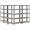 5-Layer Storage Shelves - 4 pcs Anthracite Steel & Wood