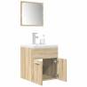  3 Piece Bathroom Furniture Set Sonoma Oak Engineered Wood Colour sonoma oak Size 41 x 38.5 x 46 cm Number of 1 