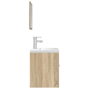 3 Piece Bathroom Furniture Set - Sonoma Oak Engineered Wood