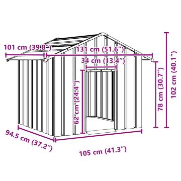 Durable Dog House with Roof | Galvanised Steel, 131x101 cm