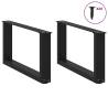 U-Shaped Coffee Table Legs - Black Steel (70x30 cm) - 2 pcs