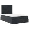 Ottoman Bed with Mattresses - Black Velvet 120x200cm | HipoMarket