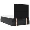 Ottoman Bed with Mattresses - Black Velvet 120x200cm | HipoMarket