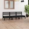 3 Piece Garden Lounge Set Black Solid Pinewood Colour black Number of 1 