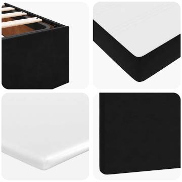 Ottoman Bed with Mattresses - Black Velvet 120x200cm | HipoMarket