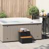 Black Hot Tub Step - Poly Rattan & Acacia - Safe Entry