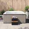 Black Hot Tub Step - Poly Rattan & Acacia - Safe Entry