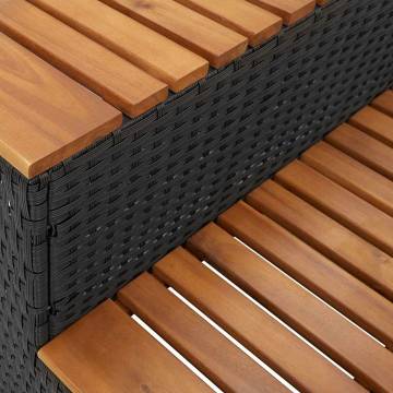 Black Hot Tub Step - Poly Rattan & Acacia - Safe Entry