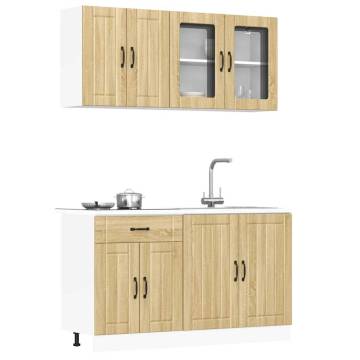 4 Piece Kalmar Kitchen Cabinet Set - Sonoma Oak | HipoMarket