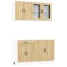 4 Piece Kalmar Kitchen Cabinet Set - Sonoma Oak | HipoMarket