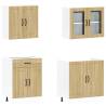 4 Piece Kalmar Kitchen Cabinet Set - Sonoma Oak | HipoMarket