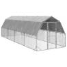  Chicken Run with Roof 2.5x8x2.25 m Galvanised Steel Size 2.5 x 8 x 2.25 m Model with roof 