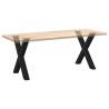 X-Shaped Dining Table Legs - Black Steel, 80x(72-73) cm - 2 pcs