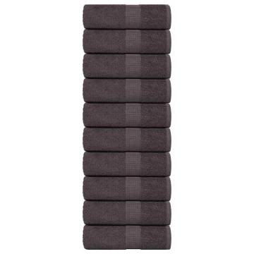 Guest Towels 10 pcs Anthracite 30x50 cm 100% Cotton - Hipomarket