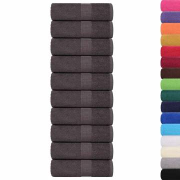 Guest Towels 10 pcs Anthracite 30x50 cm 100% Cotton - Hipomarket