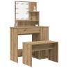  Dressing Table Set with LED Artisan Oak Engineered Wood Colour artisan oak Size 86.5 x 35 x 136 cm Quantity in Package 1 