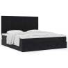  Ottoman Bed with Mattresses Black 160x200cm Velvet Colour black Size 160 x 200 cm Model block with squares 