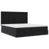 Ottoman Bed with Mattresses Black 160x200cm Velvet | HipoMarket