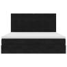 Ottoman Bed with Mattresses Black 160x200cm Velvet | HipoMarket