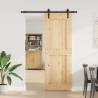 Sliding Door with Hardware Set - Solid Pine Wood 80x210cm