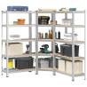  3 Piece 5-Layer Shelves Set Silver Steel&Engineered Wood Colour silver Size 90 x 40 x 180 cm Quantity in Package 3 Amount 1 