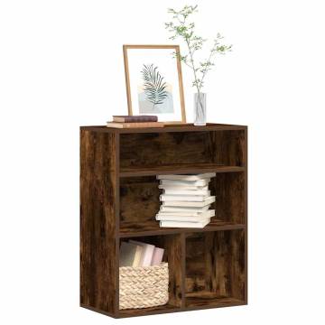 Stylish Smoked Oak Book Cabinet - 60x30x71.5 cm