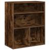 Stylish Smoked Oak Book Cabinet - 60x30x71.5 cm