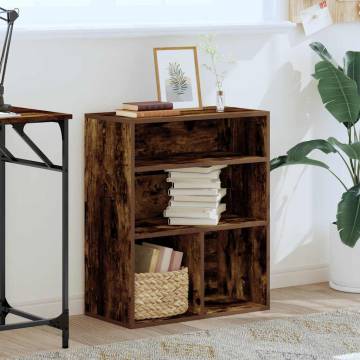 Stylish Smoked Oak Book Cabinet - 60x30x71.5 cm