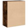 Stylish Smoked Oak Book Cabinet - 60x30x71.5 cm