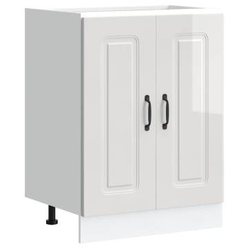 Kalmar High Gloss White Sink Base Cabinet - 60x46x81.5 cm