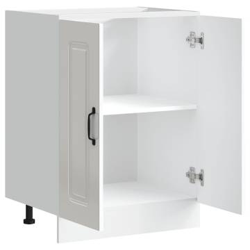 Kalmar High Gloss White Sink Base Cabinet - 60x46x81.5 cm