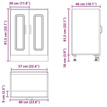 Kalmar High Gloss White Sink Base Cabinet - 60x46x81.5 cm