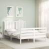  Bed Frame without Mattress White 140x190 cm Solid Wood Colour white Size 140 x 190 cm 