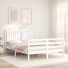 White Bed Frame 140x190 cm - Solid Wood | HipoMarket