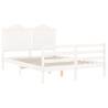 White Bed Frame 140x190 cm - Solid Wood | HipoMarket