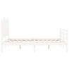 White Bed Frame 140x190 cm - Solid Wood | HipoMarket