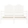 White Bed Frame 140x190 cm - Solid Wood | HipoMarket