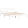 White Bed Frame 140x190 cm - Solid Wood | HipoMarket